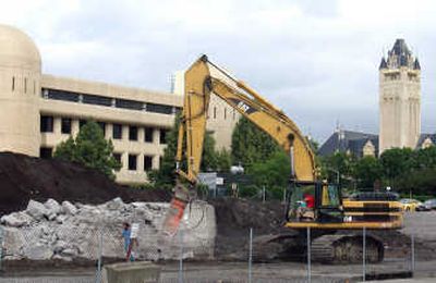 Two of the last major remnants of railroad lines on Spokane's north riverbank are being demolished as work progress on Kendall Yards, a 78-acre commercial and residential development.
(Bill Morlin / The Spokesman-Review)
