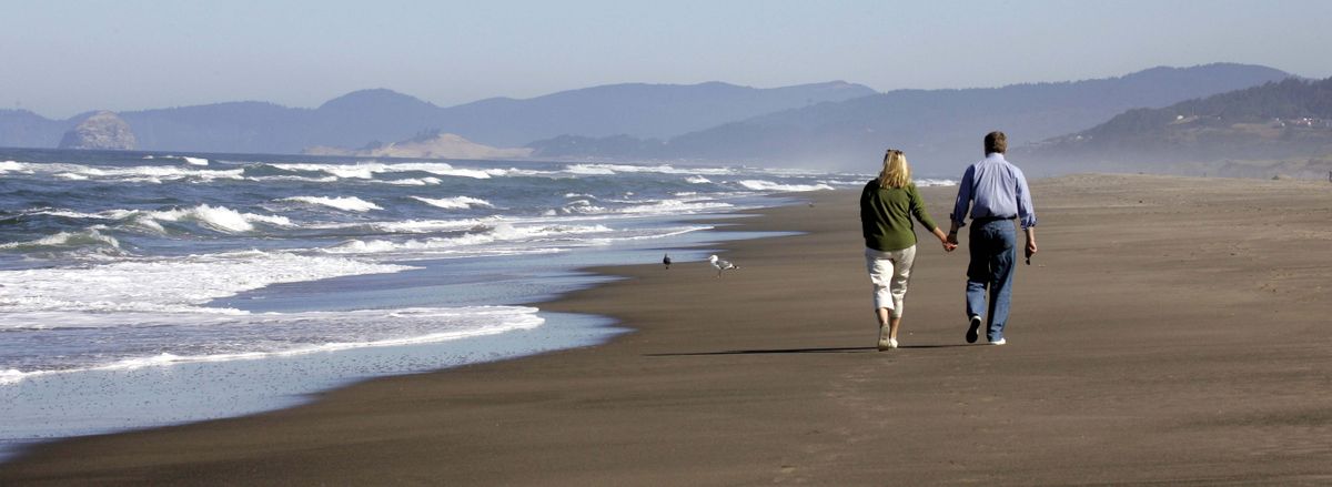 Wind and waves regularly greet visitors to the isolated beaches and towns that span along the beautiful Oregon coastline.  (Associated Press / The Spokesman-Review)