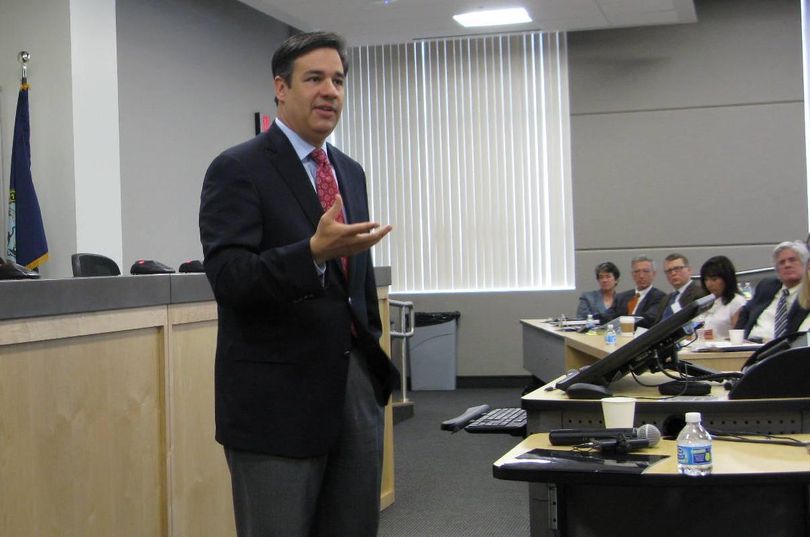 Rep. Raul Labrador addresses a criminal justice reform conference at Concordia University School of Law in Boise on Monday, June 6. (Betsy Z. Russell / SR)