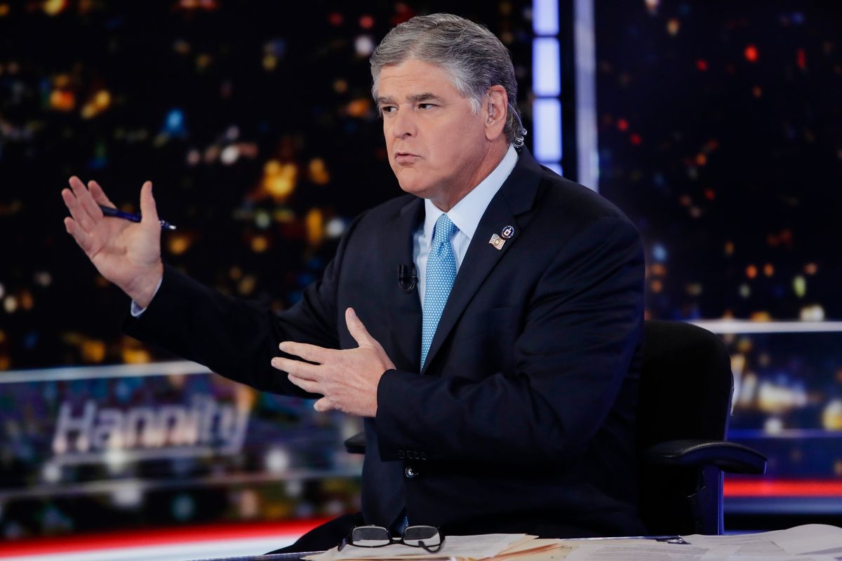 FILE - In this Aug. 7, 2019, photo, Fox News host Sean Hannity speaks during a taping of his show, "Hannity," in New York. The House committee investigating the Jan. 6 U.S. Capitol insurrection has requested an interview and information from Hannity.  (Frank Franklin II)