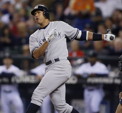 The boo birds were out in force at Safeco Field for the Yankees’ Alex Rodriguez on Saturday.  (Associated Press / The Spokesman-Review)