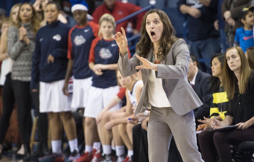 Gonzaga head coach Lisa Fortier and the Bulldogs have a lot to get excited about. (Colin Mulvany / The Spokesman-Review)