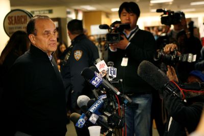 Former Yankees manager Joe Torre talks to the media at a book signing.  (Associated Press / The Spokesman-Review)