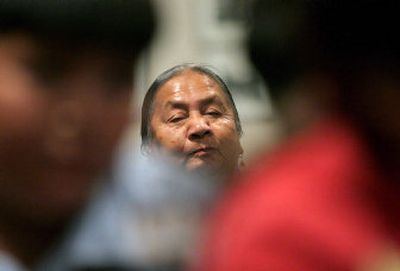 
Geraldine Jim, of the Warm Springs Tribe, listens during Wednesday's panel discussion, part of the Distinguished American Indian Speakers Series at the University of Idaho. 
 (The Spokesman-Review)