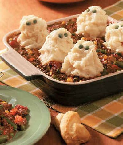 
Ghostly Shepherd's Pie would be a frightfully good dish to serve the family on Halloween. 
 (Associated Press / The Spokesman-Review)