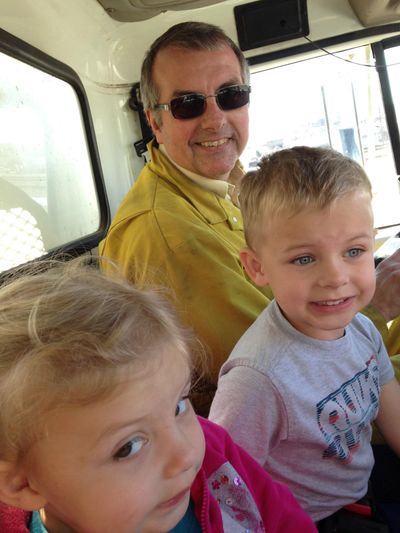 The Rev. Tim Hauge of Odessa’s Christ Lutheran Church with two of his grandchildren. (Shelly Hauge)