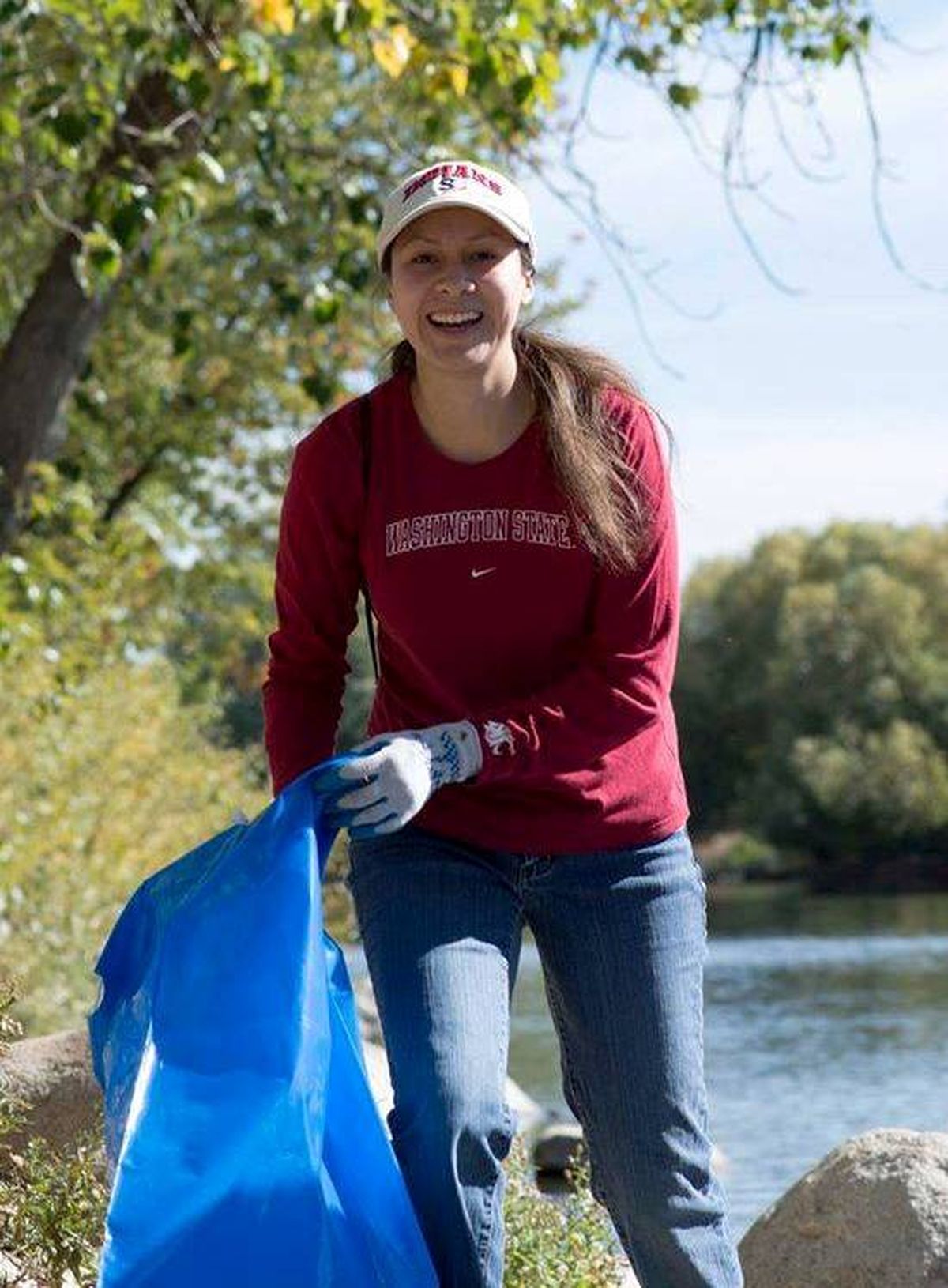 A Spokane River Cleanup volunteer on Sept. 19, 2015. (Courtesy)