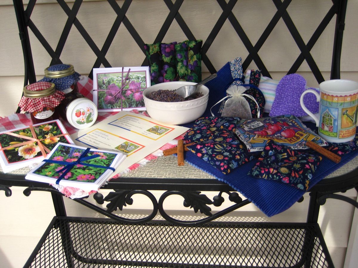 Simple homemade gifts include note cards, jams and jellies with decorative lids, work coupons, lavender sachets and spice-filled trivets. (Susan Mulvihill / The Spokesman-Review)
