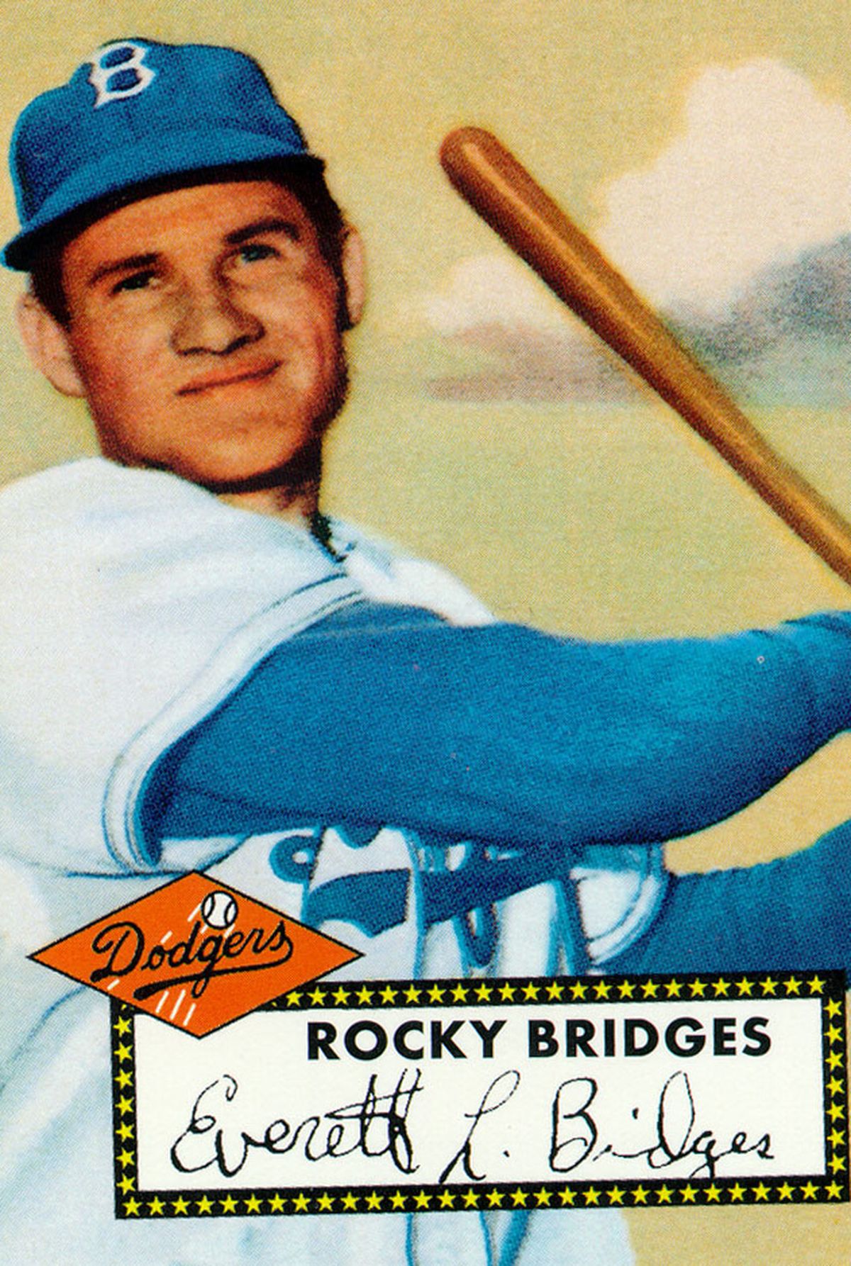 Everett ‘Rocky’ Bridges on a Topps Baseball card.