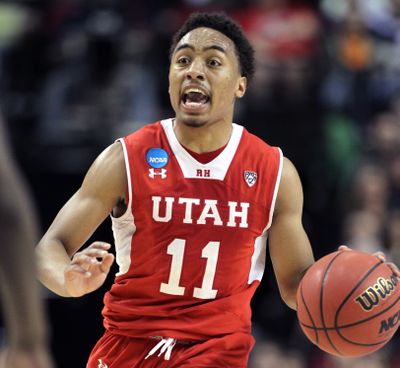Utah guard Brandon Taylor led the Runnin Utes past Georgetown on Saturday in Portland and into the Sweet 16 with team-bests of 14 points and four 3-pointers made. (Associated Press)