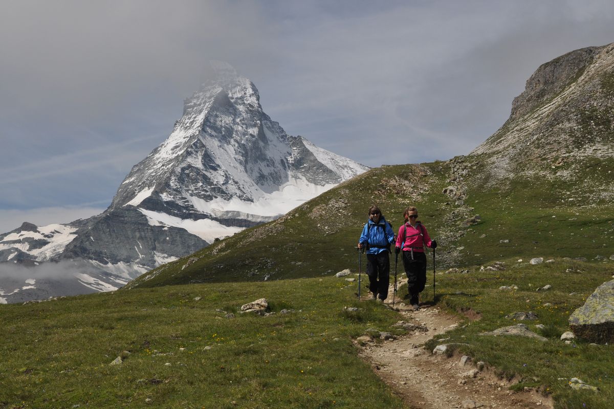 The Matterhorn rises to 14,692 feet above sea level in the Swiss Alps near Zermatt.  (Rich Landers)