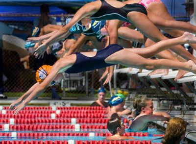 
More than 400 swimmers participated in the Inland Empire A/B Swimming Championships at Spokane's Witter Pool last weekend. 
 (Christopher Anderson / The Spokesman-Review)