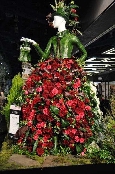 This year’s Northwest Flower and Garden Festival in Seattle, Feb. 9-13, will feature Fleurs de Villes – mannequins dressed in flowers and foliage designed by florists, as shown here from 2020. The display also serves as a fundraiser for breast cancer research.  (Pat Munts/For the Spokesman-Review)