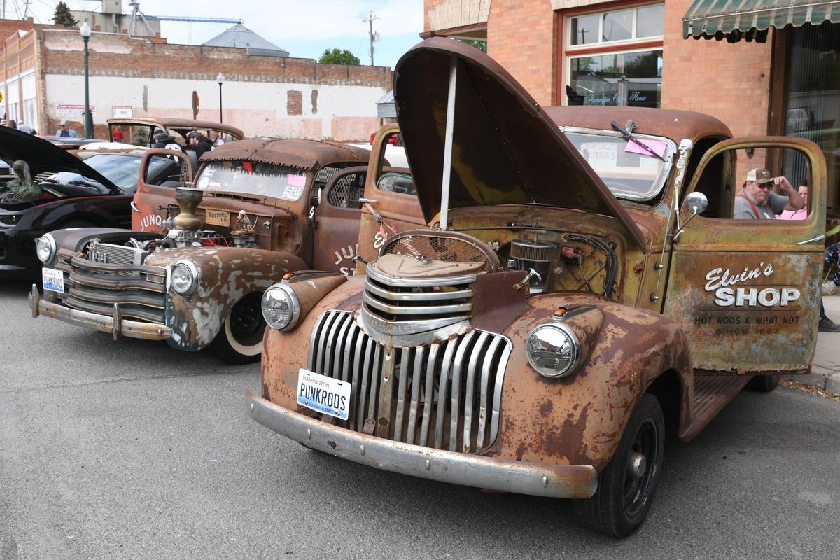 Classics and hot rods of all kind line the street at Harrington Car Show |  The Spokesman-Review