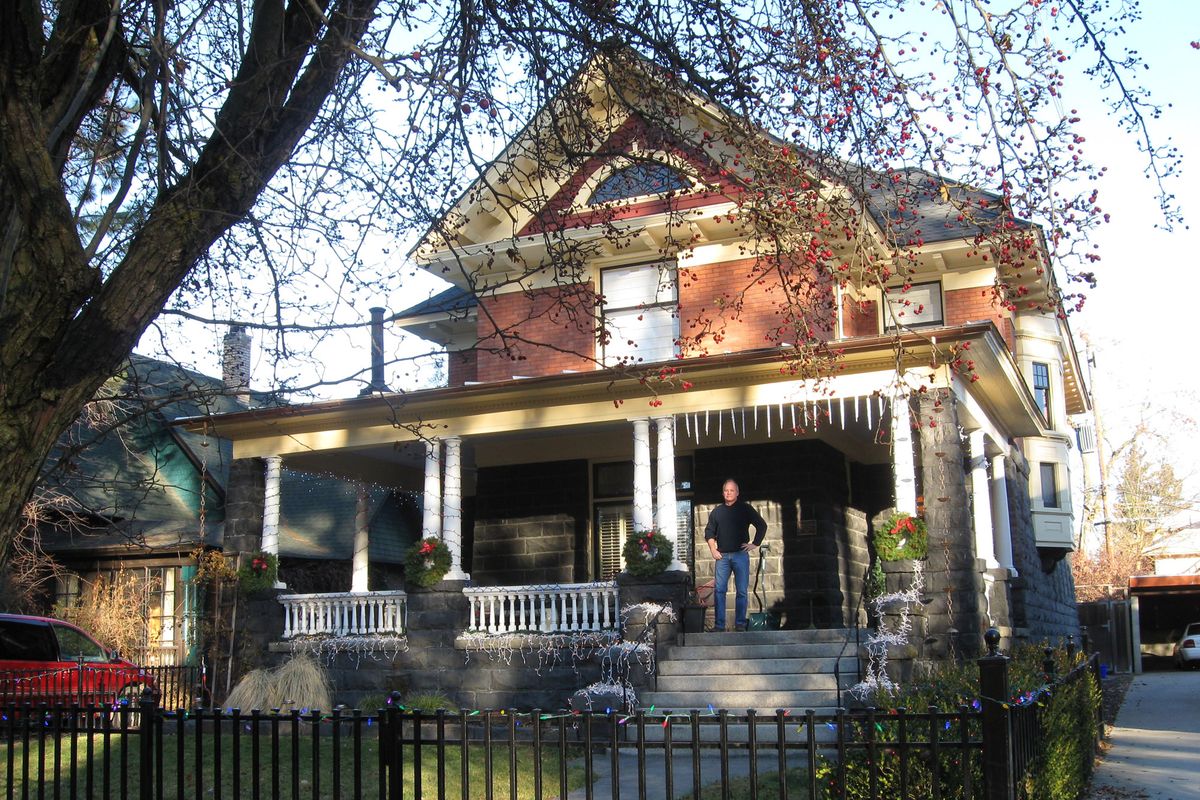 Joe Poire will be opening his home, the Phelps House, for Sunday’s 10th annual holiday heritage home tour sponsored by the Spokane Preservation Advocates. The house is at 2118 W. Second Ave. (Mike  Prager)