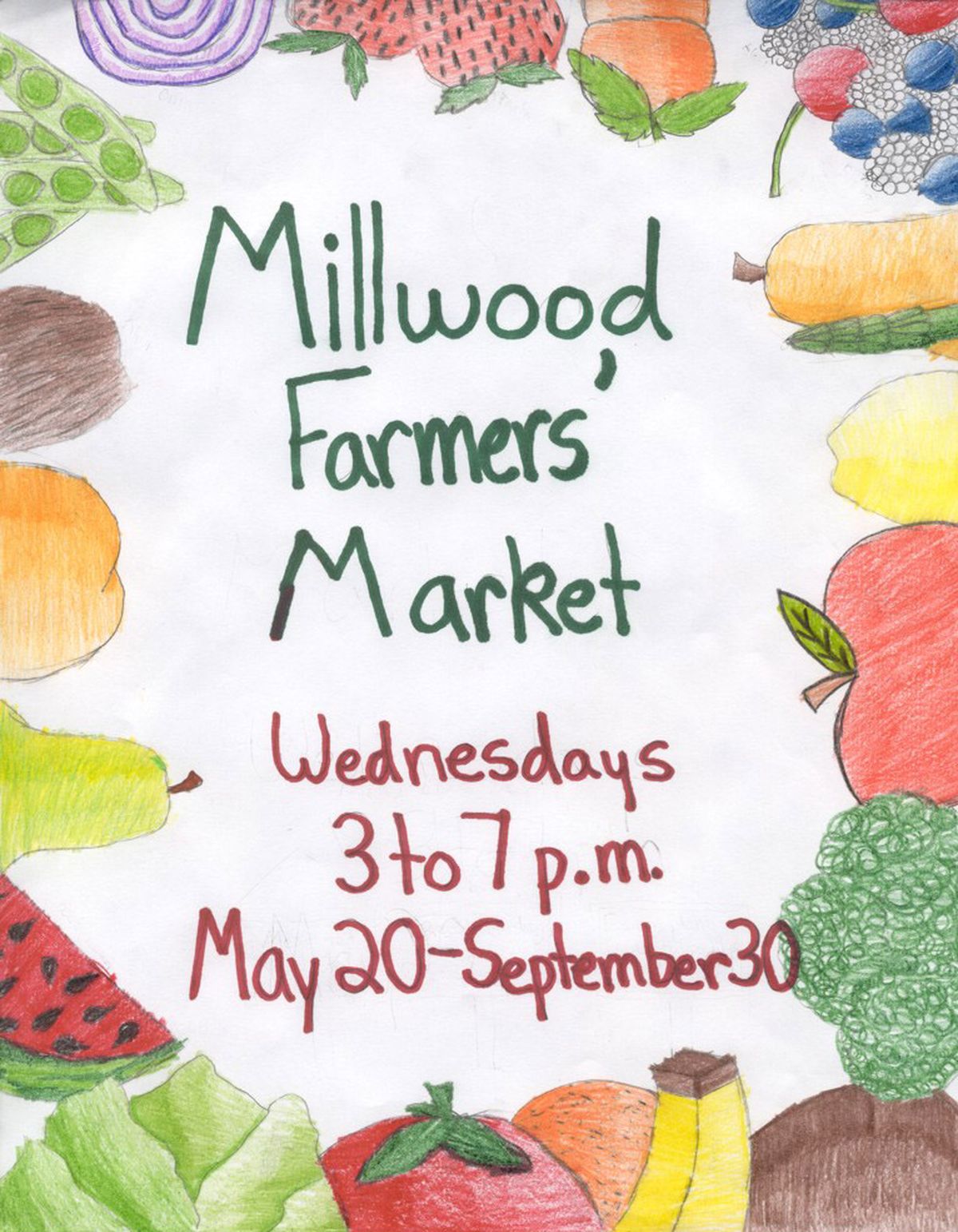Centennial sixth-grader Abigail Swanson  was one of the winners in the Millwood Farmers Market poster contest.Photo courtesy of Dan Hansen (Photo courtesy of Dan Hansen / The Spokesman-Review)