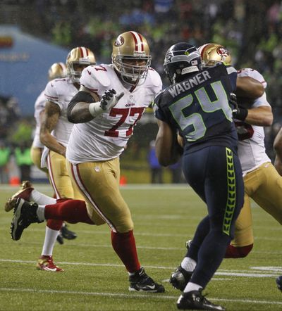 San Francisco 49ers guard Mike Iupati (77) (Associated Press)