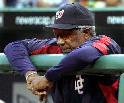 
Nationals manager Frank Robinson has not been happy lately with his team. 
 (Associated Press / The Spokesman-Review)