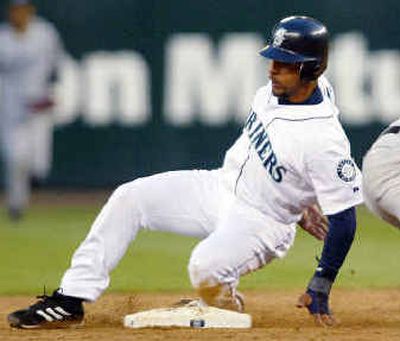 Hiram Bocachica, who led Tacoma in steals, swipes one for the Mariners on Wednesday. Hiram Bocachica, who led Tacoma in steals, swipes one for the Mariners on Wednesday.
(Associated PressAssociated Press / The Spokesman-Review)