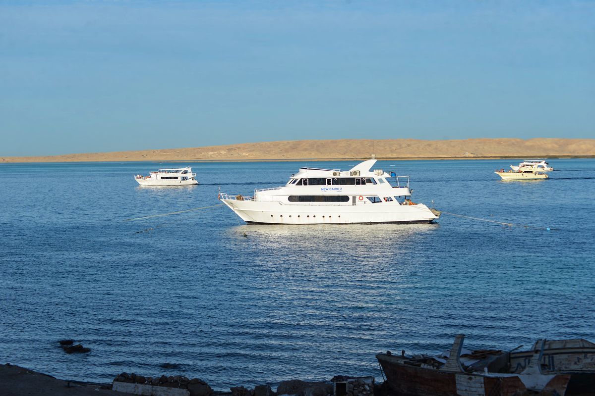 The Red Sea near the area where the tourist submarine Sindbad sank off the coast of Hurghada, on March 27, 2025. Six people were killed and nine others injured in the incident. (Mark Malak/dpa via ZUMA Press/TNS)