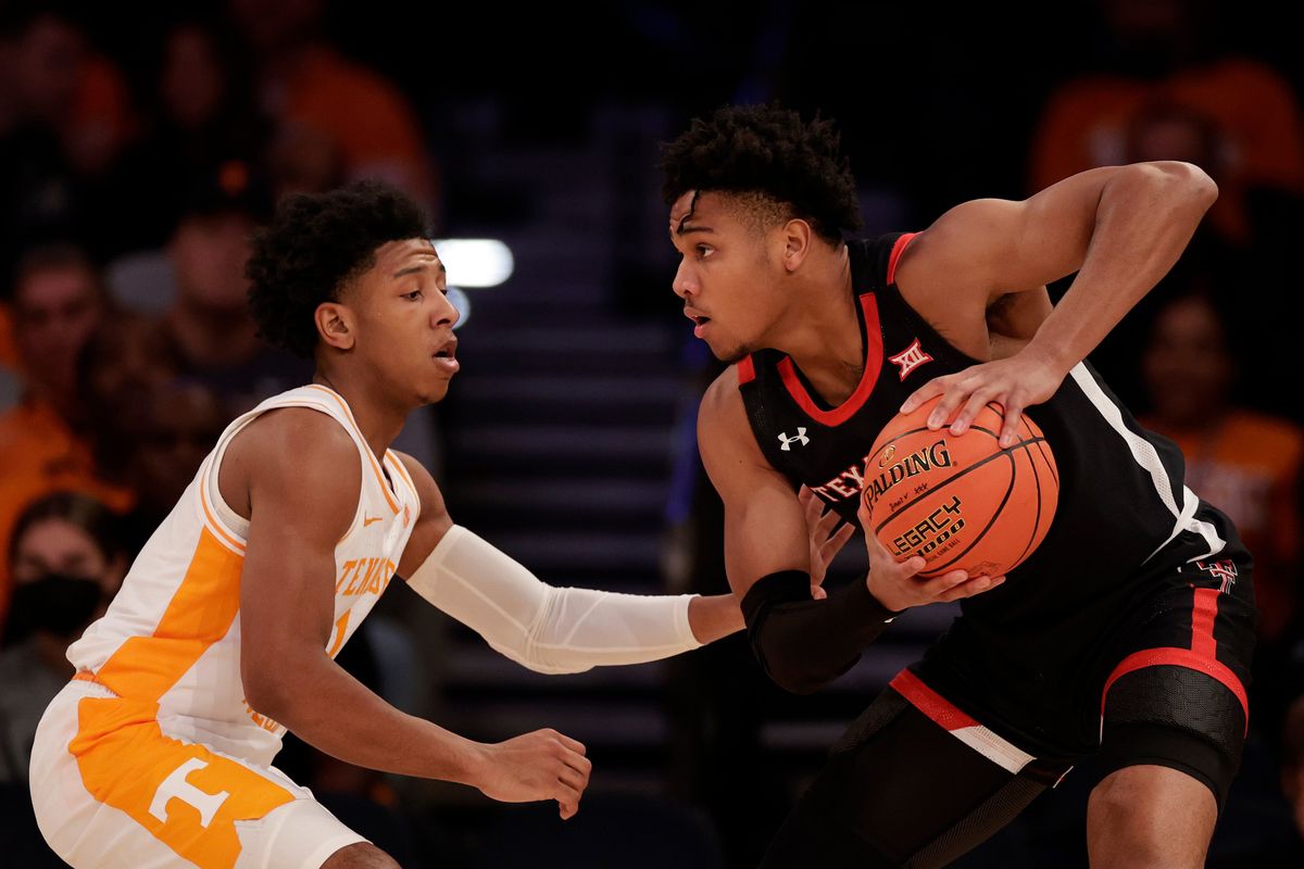 Texas Tech guard Terrence Shannon Jr. looks to drive on Tennessee