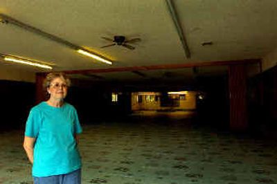 Norma White, site manager of the Sandpoint Senior Center, stands in the gutted main hall Thursday. Efforts to remodel the center are under way.
(Kathy Plonka / The Spokesman-Review)
