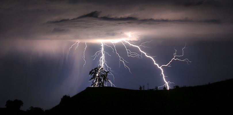 Lightning strikes above the Geysers area of northern Sonoma County, early Thursday, July 4, 2013 near Geyserville Calif. (Kent Porter / The Press Democrat)