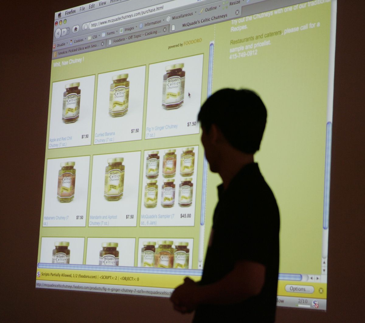 Jay Moon shows off his Web site, Foodoro, at the Demo Day for startups March 18 in Mountain View, Calif. Moon explained the gourmet retail site, which he co-founded, features items from more than 60 producers. Associated Press photos (Associated Press photos / The Spokesman-Review)
