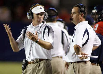
Arizona's Mike Stoops, left, posted a much-needed win over UW. Associated Press
 (Associated Press / The Spokesman-Review)