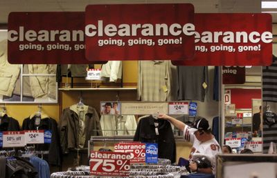A man shops for clothing at Mervyns department store Friday in Hayward, Calif.  (Associated Press / The Spokesman-Review)