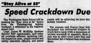 This day in history: Stay Alive at 55? WSP was strictly enforcing the new nationwide speed limit, but its intent was not what it seemed - Tue, 25 Nov 2025 PST