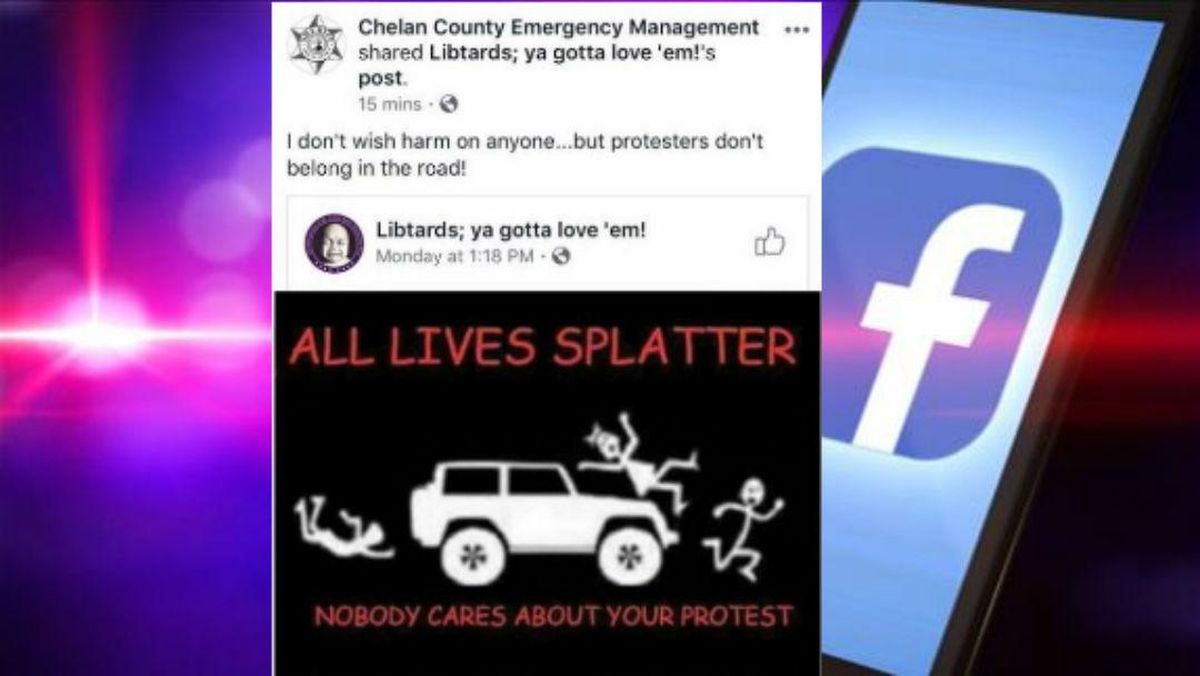 Screen capture of post to Chelan County Emergency Management’s Facebook page on Sept. 11, 2017. The posting was later deleted. (KHQ)