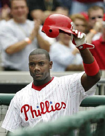 
Baseball writers have tipped their cap to Philadelphia's Ryan Howard. 
 (Associated Press / The Spokesman-Review)