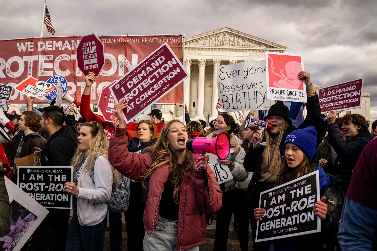 FILE -- Anti-abortion demonstrators gather in front of the U.S. Supreme Court during the 50th March for Life, in Washington on Jan. 20, 2023. As races intensify, Republicans are caught between the demands of their socially conservative base and a broader American public that generally supports abortion rights, exposing one of the party