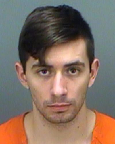 This undated booking photo from the Pinellas County Sheriff's Office shows Alex Zwiefelhofer. Zwiefelhofer is a co-defendant in the April 2018 killings of a Florida couple. Federal authorities believe Zwiefelhofer and fellow Army veteran Craig Lang robbed and gunned down the couple, Serafin and Deana Lorenzo, to finance a Venezuela trip. (AP)