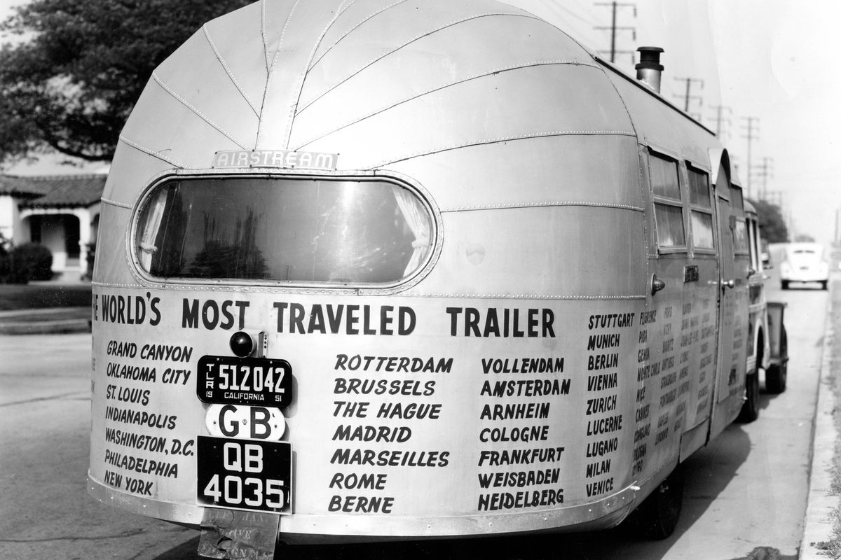 This famous Airstream Liner was used by company founder Wally Byam on his 1948 trip through Europe with his lifelong friend Cornelius Vanderbilt, Jr. (Courtesy Airstream)