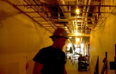 
Construction was in full swing Thursday on the Northern Idaho Advanced Care Hospital, a long-term acute care facility in Post Falls scheduled to open in February. 
 (Kathy Plonka / The Spokesman-Review)