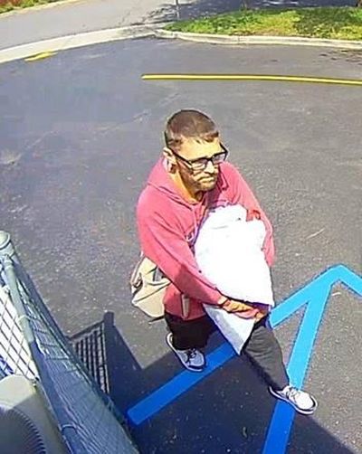 A security camera captured this image of a man believed to have burglarized the Herzog Family Center, 2711 S. Grand Blvd. on Sunday, May 3, 2020. (Courtesy Spokane Police Department)