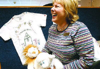 
Midge Smock is using stuffed animals and T-shirts to help raise money to build a house for Shasta Groene.
 (Jesse Tinsley / The Spokesman-Review)