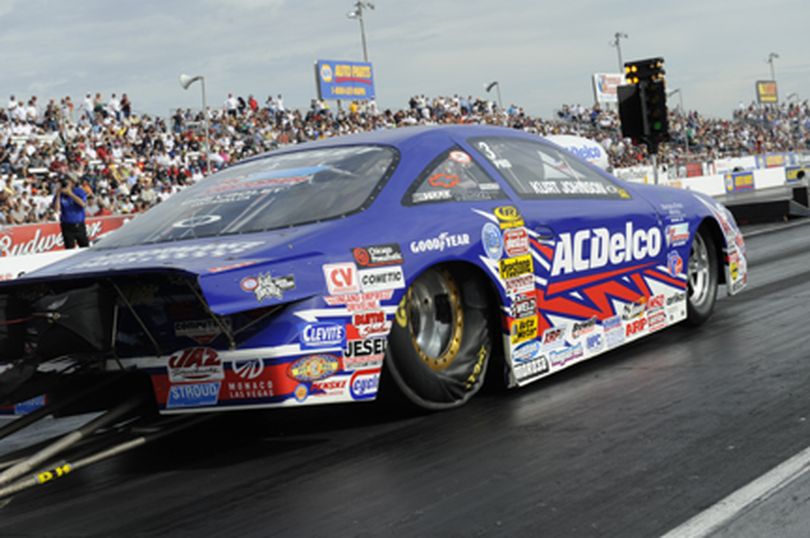 Kurt Johnson's AC Delco Chevrolet jumps off the line. (Photo courtesy of NHRA) (The Spokesman-Review)