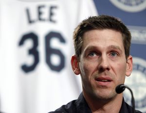 Seattle Mariners pitcher Cliff Lee speaks during a baseball news conference at Safeco Field in Seattle on Friday, Jan. 22, 2010. Lee was acquired by the Mariners in a trade with the Philadelphia Phillies last December. (John Froschauer / Fr74207 Ap)