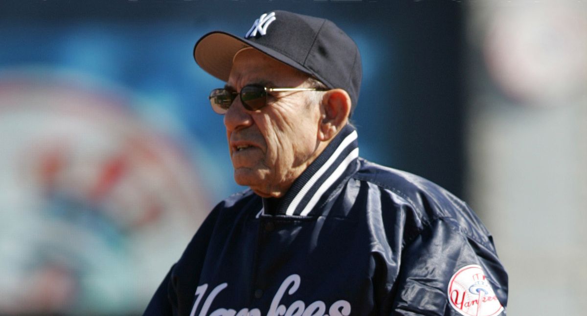 New York Yankees guest instructor Yogi Berra attends the team workout, Monday, Feb 27, 2006, at Legends Field in Tampa, Fla.  (ROBERT F. BUKATY)
