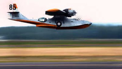 
The PBY firefighting plane based at Deer Park Airport takes to the air Wednesday during a test flight.
 (The Spokesman-Review)