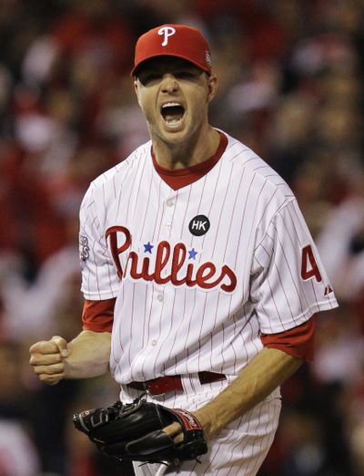 Ryan Madson closed out the Yankees in an 8-6 Phillies win to send the World Series back to New York.  (Associated Press / The Spokesman-Review)
