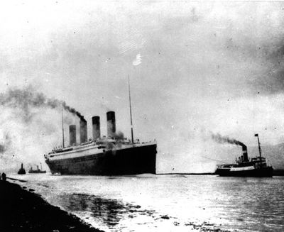 The luxury liner Titanic departs Southampton, England, prior to its maiden Atlantic voyage. (Associated Press)