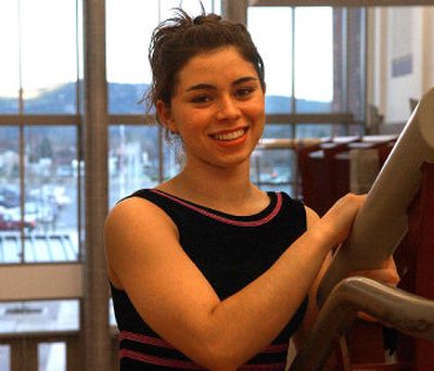 
Gymnast Monica Marmolejo, a junior at U-Hi who moved here from California, says, 