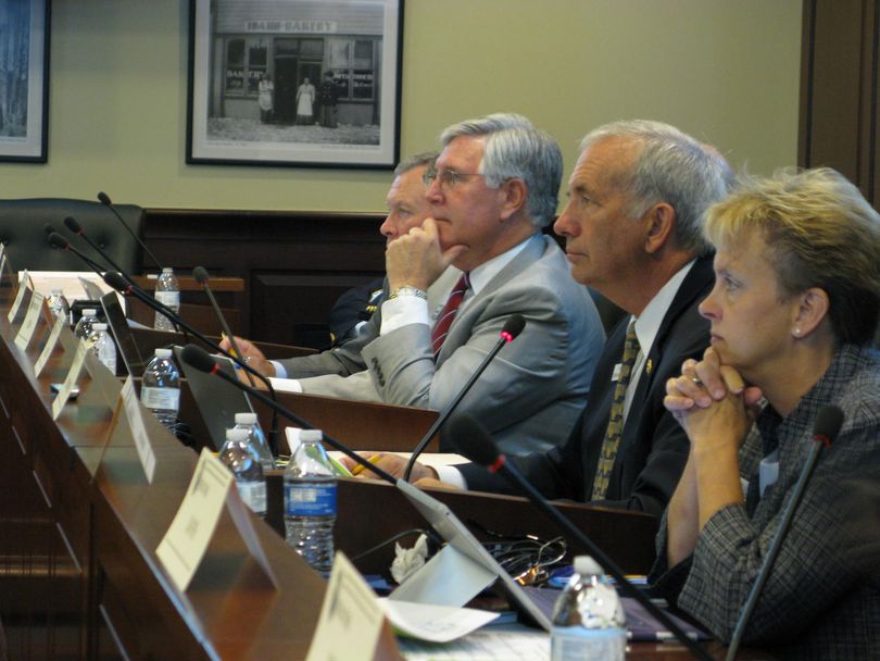 Lawmakers listen to presentations on school broadband service at the state Capitol on Tuesday (Betsy Z. Russell)