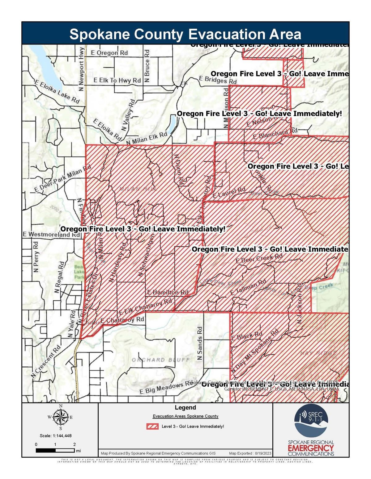 A massive area was under level 3 evacuation orders on Saturday as a result of the Oregon fire. 