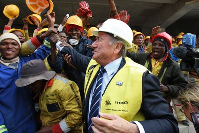 FIFA president Sepp Blatter greets people in Cape Town, South Africa. (Associated Press / The Spokesman-Review)
