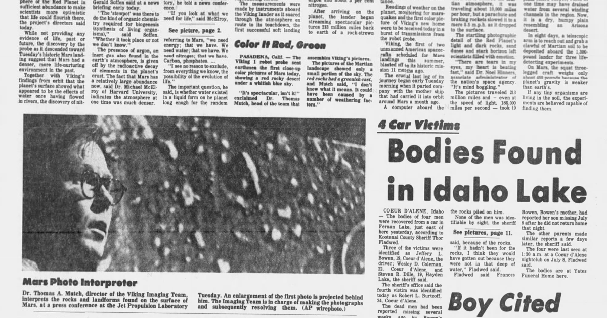 This day in history: Four men were killed in car that drove into Fernan Lake. Second National Indian Congress started with speeches